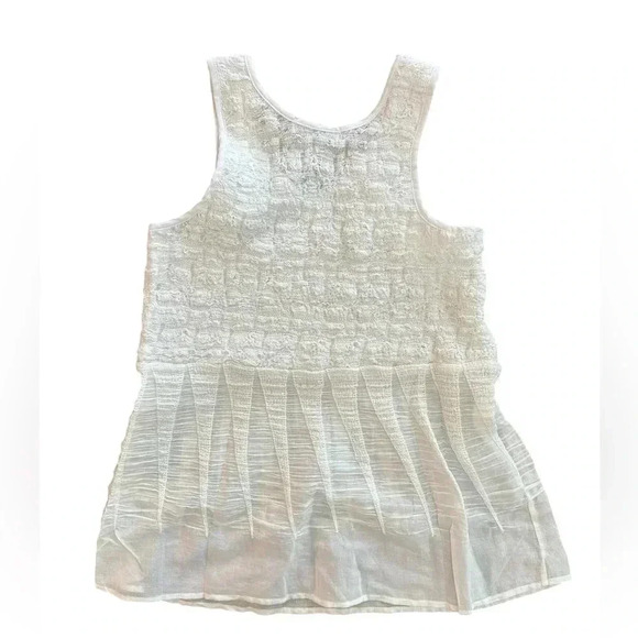 NWT Anthropologie Wolven Babydoll Tank Blouse White Gauze Textured XS - Picture 4 of 6